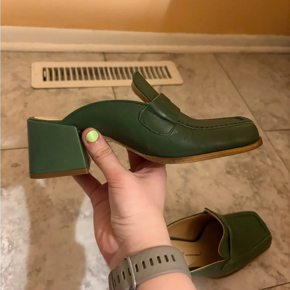 Intentionally Blank Prof Mules in Basil - Picture 13 of 13